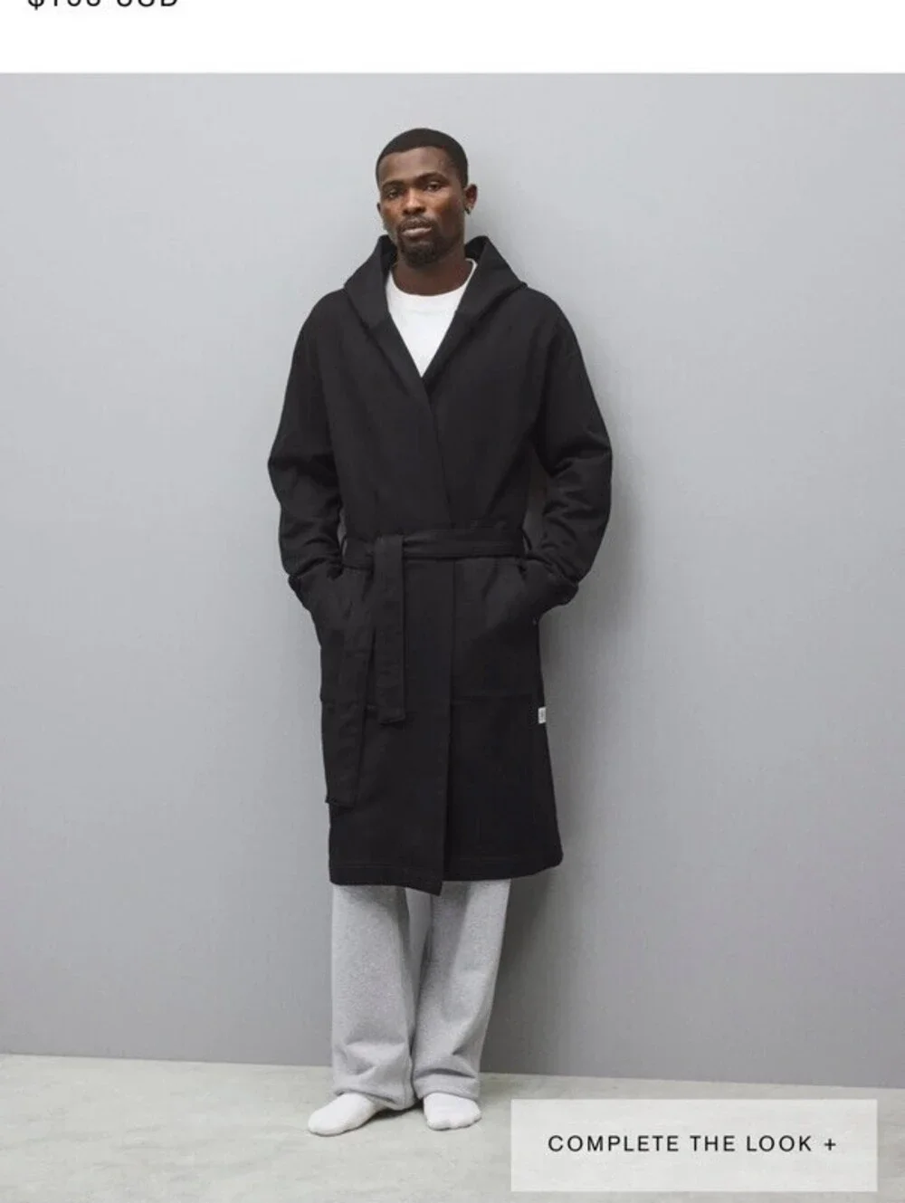 Reigning Champ Robe Size Small Black Hoodie